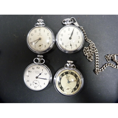 350 - Four pocket watches to include an Ingersoll Regent, Ingersoll Triumph, Services and Smith's with cha... 