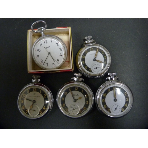 351 - Five Ingersoll pocket watches to include a boxed Triumph example.  (5)