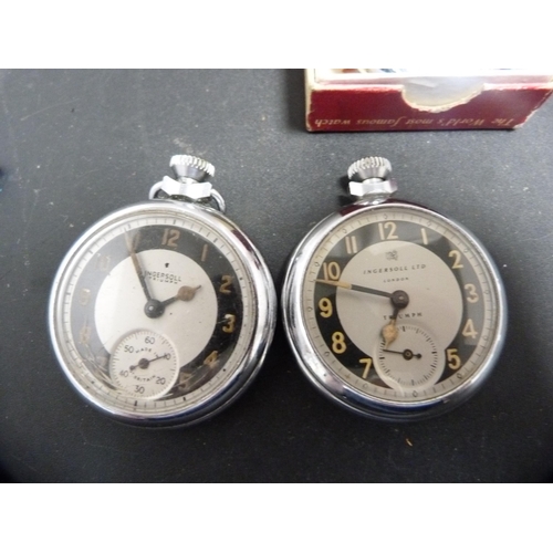 351 - Five Ingersoll pocket watches to include a boxed Triumph example.  (5)