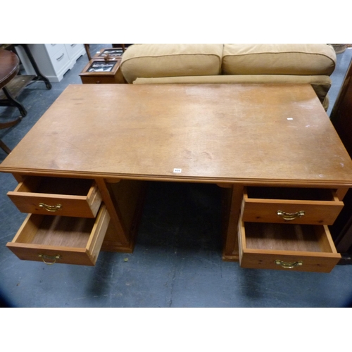 361 - Pine pedestal desk.