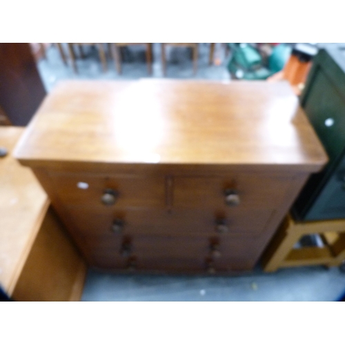 364 - Victorian mahogany chest of two short and three long drawers.