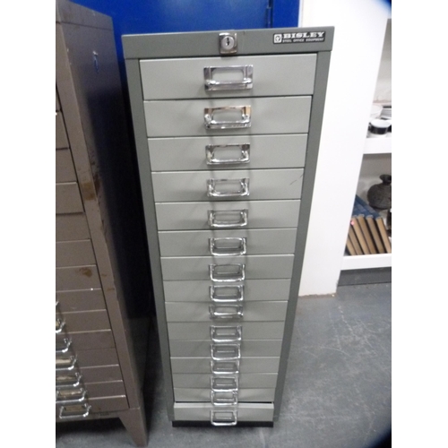 367 - Two metal filing cabinets to include an example by Bisley.