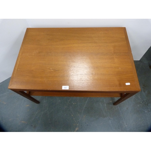 382 - Retro Danish teak two-tier occasional table.