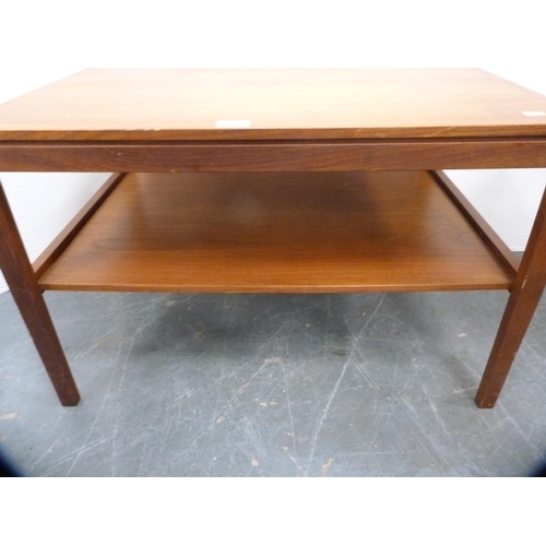 382 - Retro Danish teak two-tier occasional table.