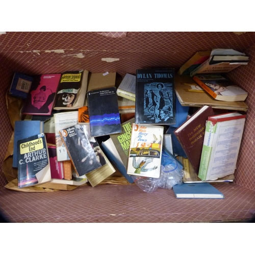 383 - Metal-bound travel trunk containing general books.