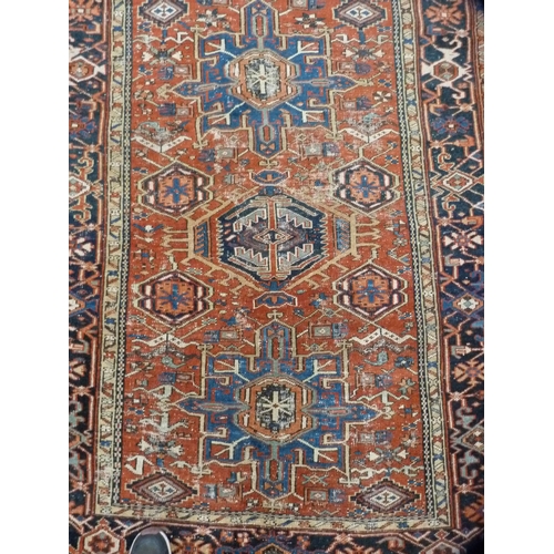 387 - Antique Turkish Anatolian-style hand-knotted rug (worn).