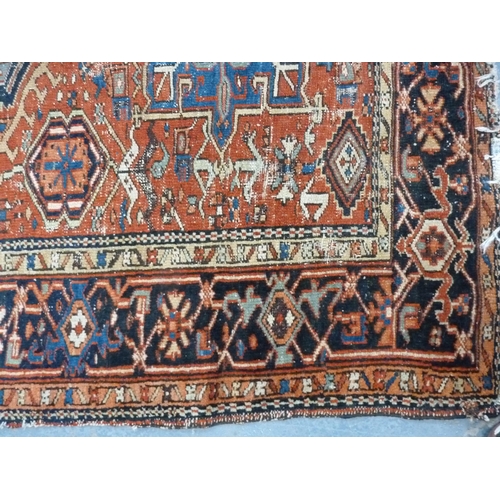 387 - Antique Turkish Anatolian-style hand-knotted rug (worn).