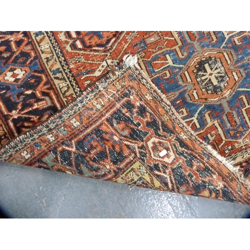 387 - Antique Turkish Anatolian-style hand-knotted rug (worn).