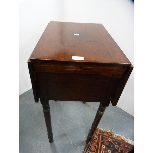 390 - Antique Regency-style work table (a/f).