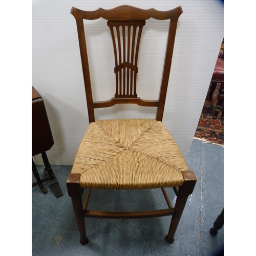 392 - Pair of woven-seat chairs, nest of two tables and an Edwardian Sutherland table.  (4)