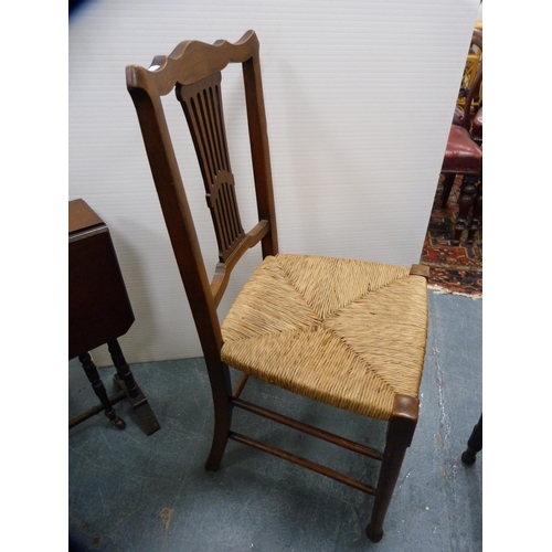 392 - Pair of woven-seat chairs, nest of two tables and an Edwardian Sutherland table.  (4)