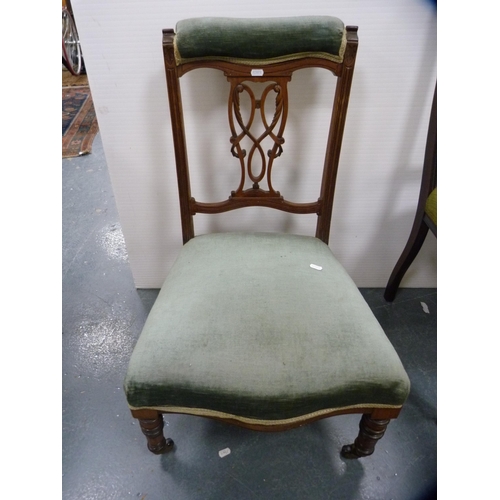 394 - Set of four parlour chairs with serpentine fronts and stuff-over seats, and a similar nursing chair.... 