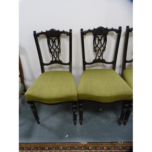 394 - Set of four parlour chairs with serpentine fronts and stuff-over seats, and a similar nursing chair.... 