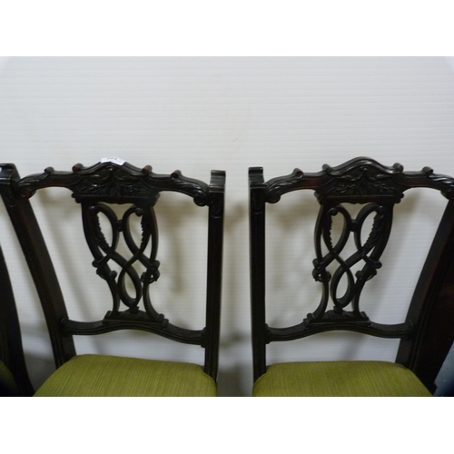 394 - Set of four parlour chairs with serpentine fronts and stuff-over seats, and a similar nursing chair.... 