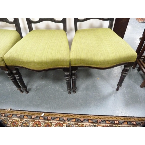 394 - Set of four parlour chairs with serpentine fronts and stuff-over seats, and a similar nursing chair.... 