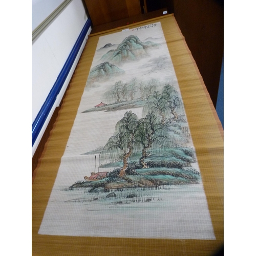 4 - Modern Japanese scroll picture depicting a landscape scene.