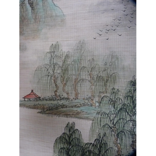 4 - Modern Japanese scroll picture depicting a landscape scene.