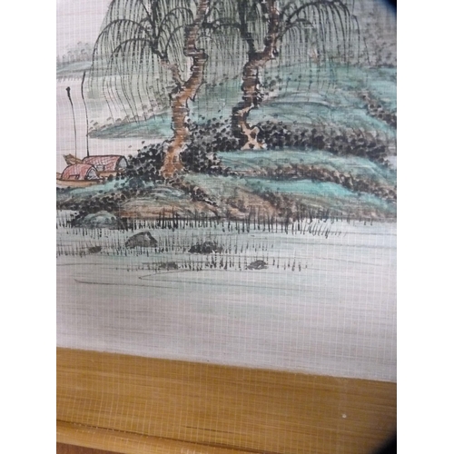 4 - Modern Japanese scroll picture depicting a landscape scene.