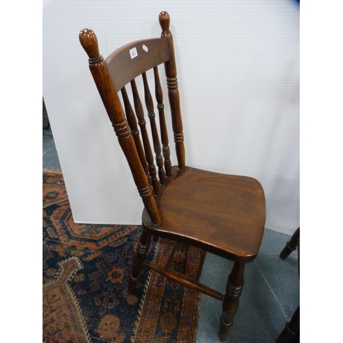 400 - Pair of farmhouse-style spindle-back kitchen chairs and a French-style side chair.  (3)