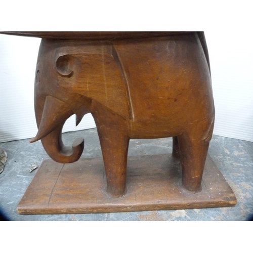 408 - Indian-style teak elephant stool.