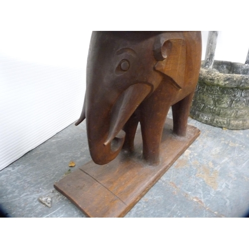 408 - Indian-style teak elephant stool.