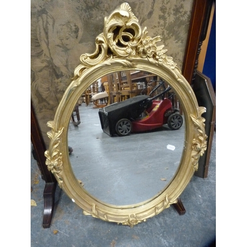 411 - Three wall mirrors to include a gilt-framed mirror.