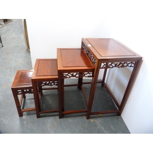 432 - Chinese hardwood quartetto nest of tables.