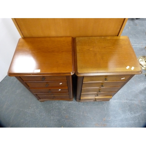 439 - Pair of Grange five-drawer cherrywood bedside chests of drawers.