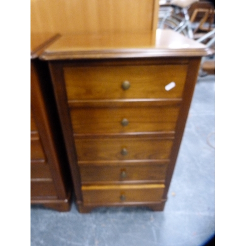 439 - Pair of Grange five-drawer cherrywood bedside chests of drawers.