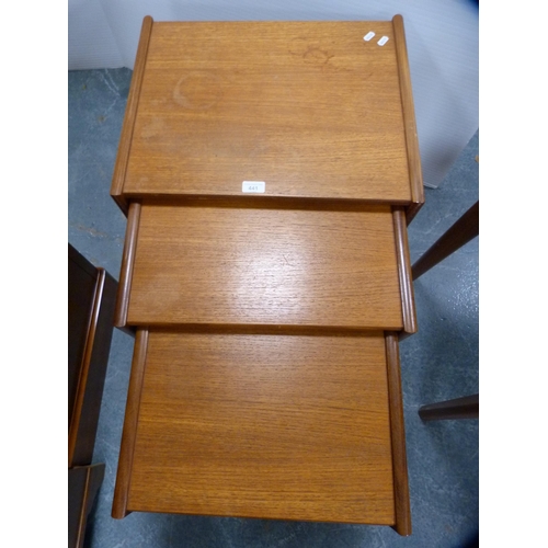 441 - Retro G Plan nest of three teak tables.