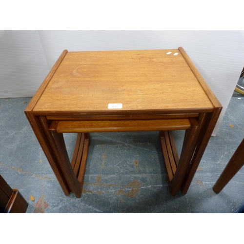 441 - Retro G Plan nest of three teak tables.