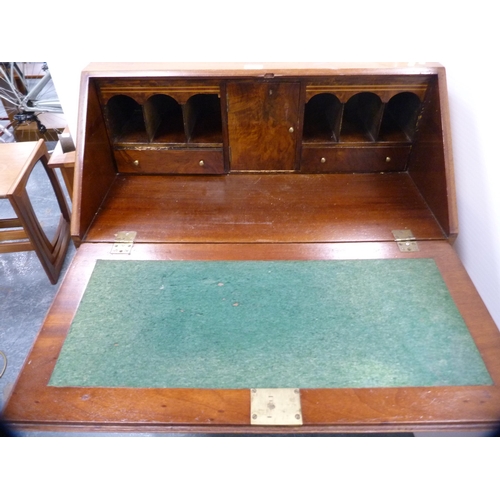 442 - Edwardian inlaid mahogany bureau with two short and two long drawers.