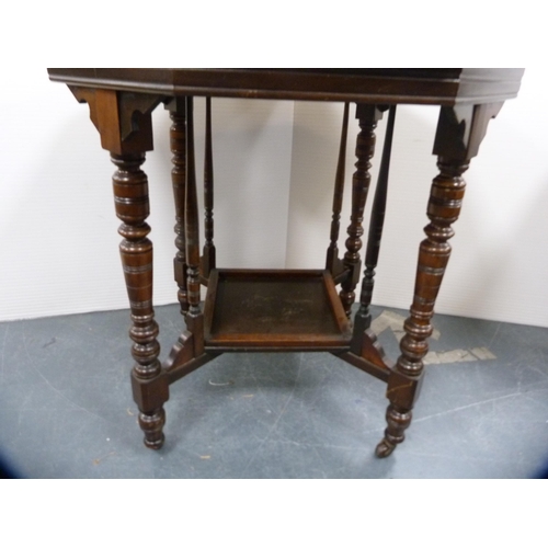 452 - Edwardian two-tier window table and a rectangular occasional table on barley twist supports.  (2)