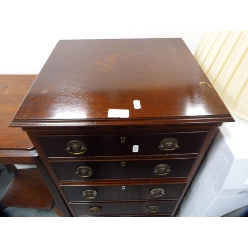 456 - Mahogany chest of five drawers, stamped to the top drawer 'J Hicks', on cabriole supports.