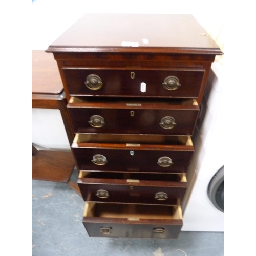 456 - Mahogany chest of five drawers, stamped to the top drawer 'J Hicks', on cabriole supports.