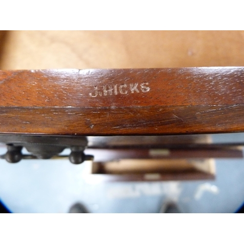 456 - Mahogany chest of five drawers, stamped to the top drawer 'J Hicks', on cabriole supports.