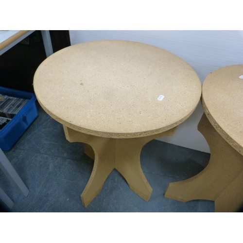 458 - Pair of modern chipboard pedestal tables.