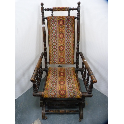 459 - American mahogany rocking chair.