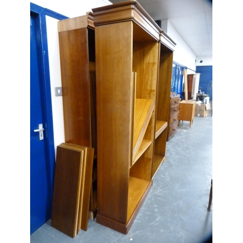 460 - Nine modern Louis Phillipe cherrywood modular bookcases, including adjustable shelves, fittings etc.