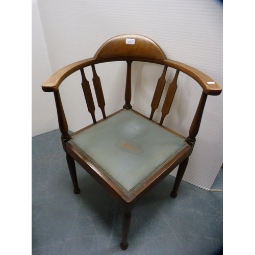 461 - Edwardian-style bow-back armchair and a similar corner chair.