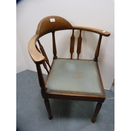 461 - Edwardian-style bow-back armchair and a similar corner chair.