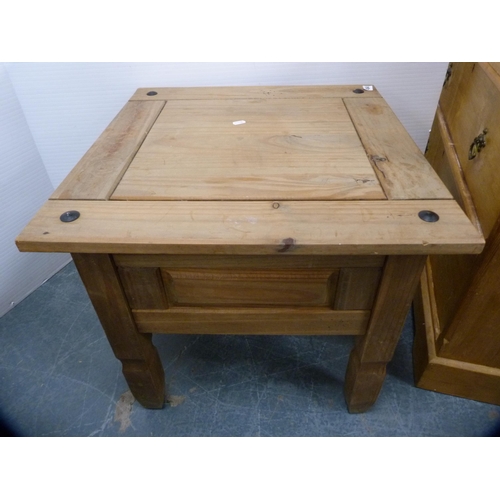 463 - Pair of square rustic side tables.