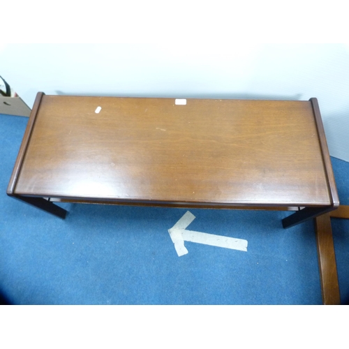 472 - Retro two-tier coffee table and a contemporary Ikea armchair.  (2)