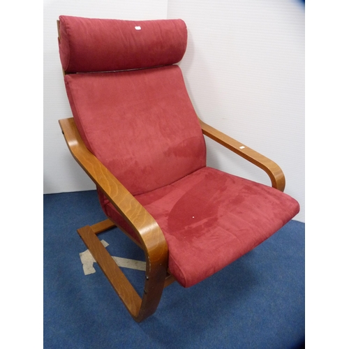 472 - Retro two-tier coffee table and a contemporary Ikea armchair.  (2)