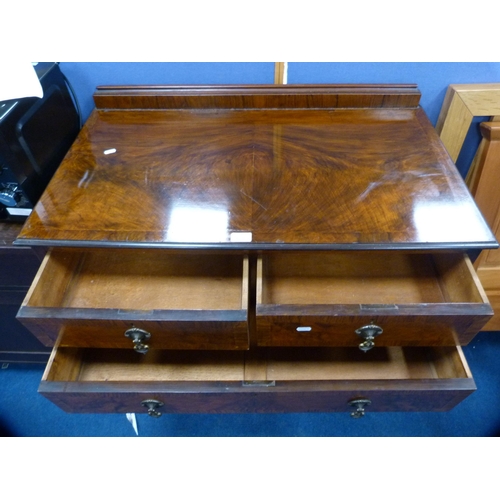 475 - Queen Anne Revival walnut chest of two short and three long drawers.