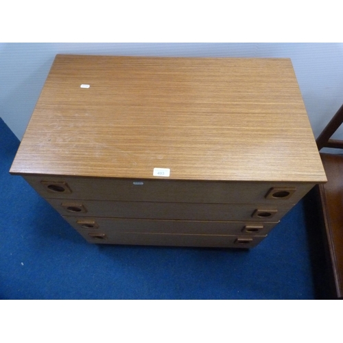 493 - Retro teak chest of four drawers.