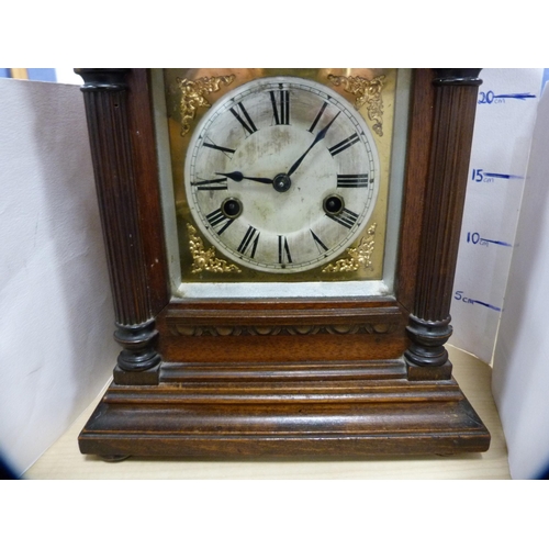 59 - Late 19th century mantel clock with twin train movement.