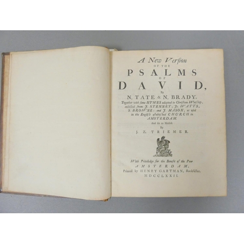 263 - TATE N. & BRADY N.  A New Version of the Psalms of David ... Set to Musick by J. Z. Tr... 