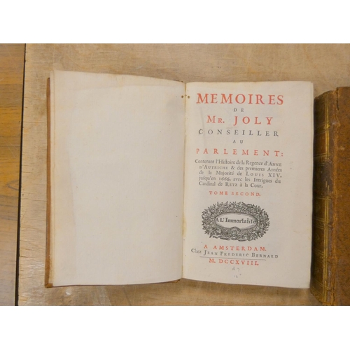 285 - JOLI GUY MR.  Memoires ... Contenant L'Histoire de la Regence ... avec les Intrigues du Ca... 