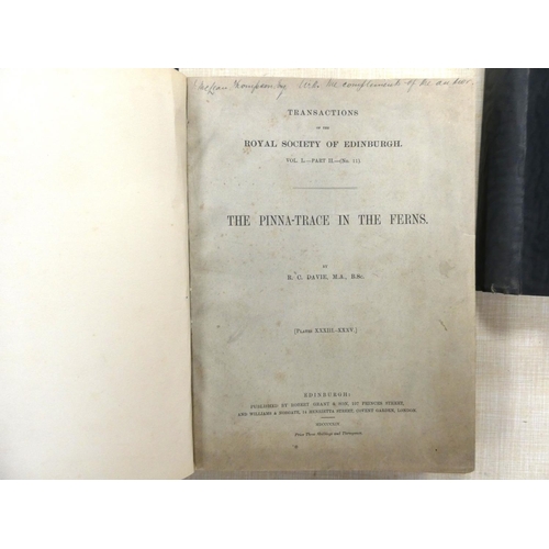 305 - ROYAL SOCIETY OF EDINBURGH. Transactions. 2 bound vols. (re. Scottish plants, ferns & other nat.... 